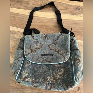 Petunia Pickle Bottom Blue and Brown Carryall